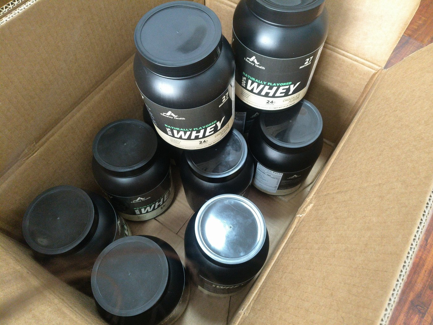 Whey-Dosen, versandfertig
