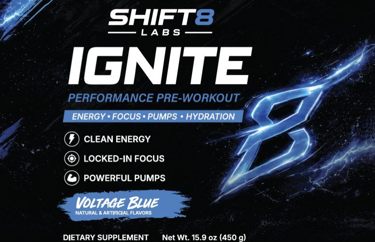 Etikett-Artwork Pre-Workout, Supplement Facts nach US-Vorgabe